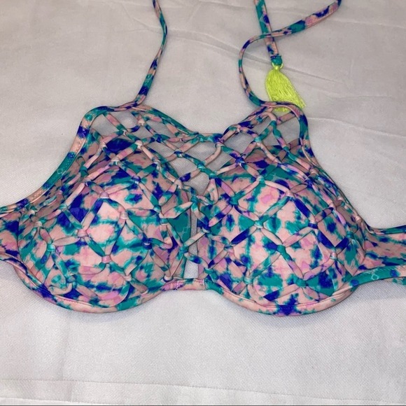 Shade & Shore Pink Mesh Bikini Top 34D - Picture 9 of 15